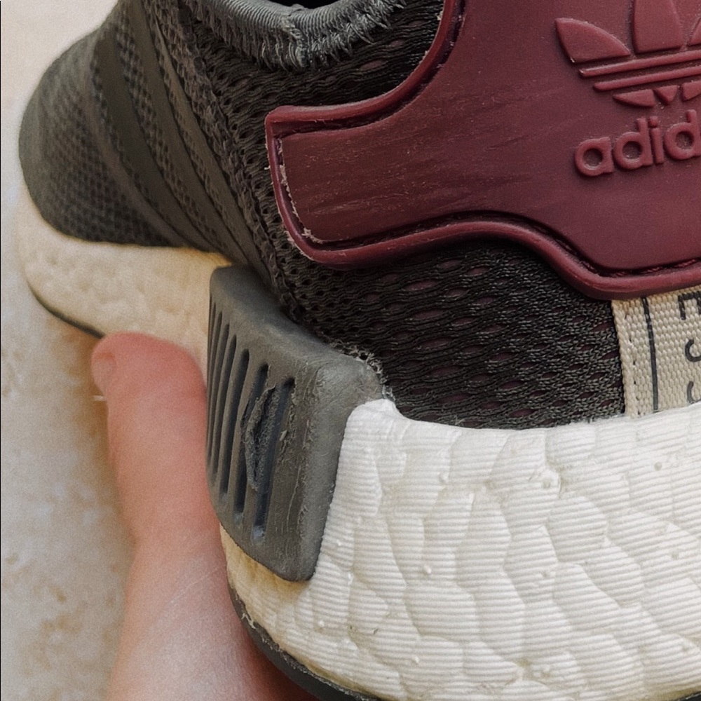 Adidas NMD_R1 Shoes in Olive Maroon - Picture 14 of 15